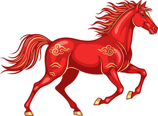 vector illustration of chinese zodiac horse
