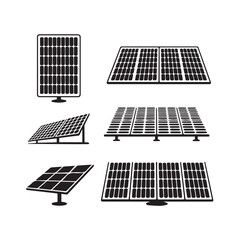 Solar Panel Vector Icon Set | Renewable and Green Energy Glyph Collection