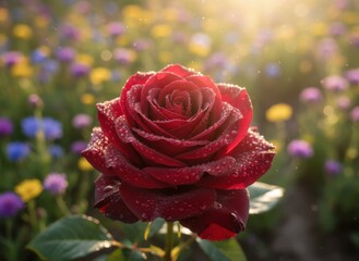 Vibrant neon-lit street at night in urban city