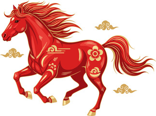 vector illustration of chinese zodiac horse