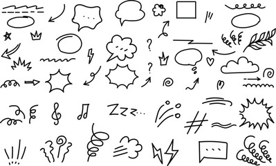 Obraz premium Music, love, arrow icons lineart vector set bundle collection.