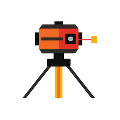 A colorful laser level machine vector art illustration