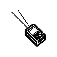 A laser distance meter silhouette vector art illustration