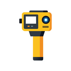 A yellow inspection camera vector art illustration