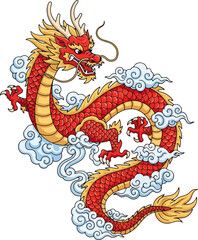 Chinese zodiac dragon vector illustration