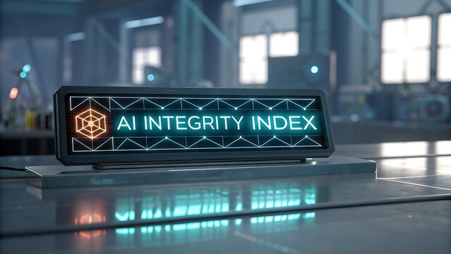 Artificial intelligence integrity index concept on futuristic display