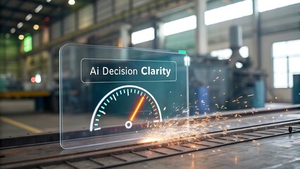 Ai decision clarity gauge on display showing high performance