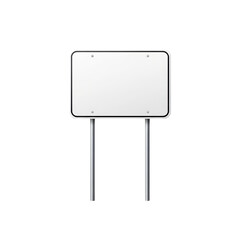 Obraz premium Clean white sign with rounded edges against transparent setting for design use