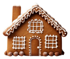 PNG Minimal gingerbread house dessert cookie icing.