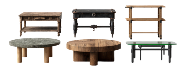 Stylish Wooden and Stone Coffee Tables in Various Designs and Colors