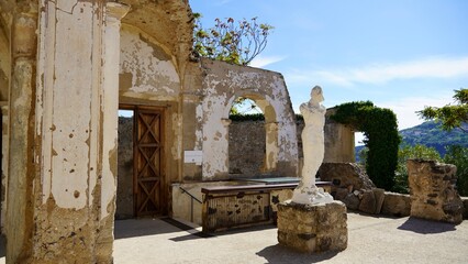 Ischia, Campania, Italy - ruins of the fourteenth-century Cathedral of the Assumption at the Aragonese Castle 
