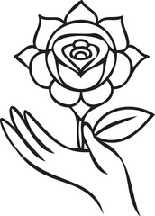 Single rose in hand — calm and serene