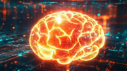 Artificial intelligence brain connecting with digital data network - Powered by Adobe