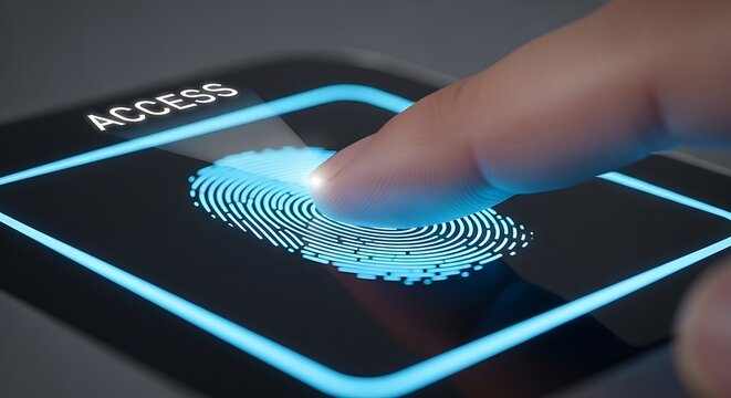 Fingerprint scanning for access control and security measures.