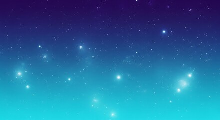 Fototapeta premium A dreamy gradient background with a scattering of bright white stars and glowing light effects in the distance