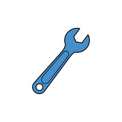 Illustration of a blue wrench, a versatile hand tool