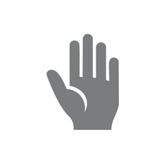 Obraz premium Stylized Gray Human Hand Icon Showing Five Fingers Palm Facing Forward