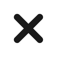 Fototapeta premium Bold Black Letter X Symbol Simple Geometric Shape Clean Design