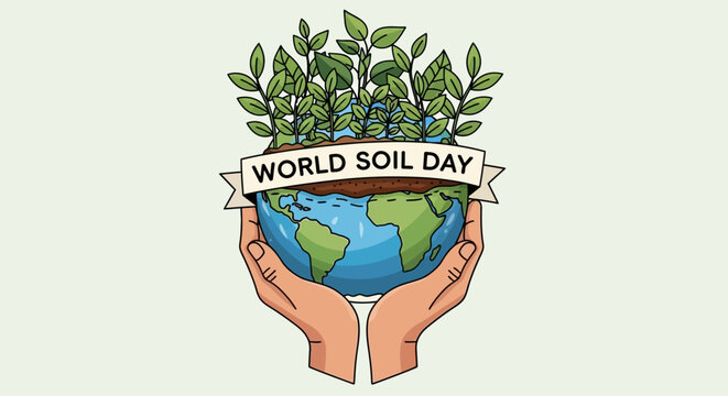 Celebrate World Soil Day with vibrant earth and growing plants, promoting sustainability and environmental awareness, a hopeful image for ecological conservation efforts and green initiatives