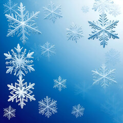 Winter Snowflakes on a Blue Gradient Background