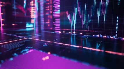 Digital financial data displaying stock market analysis charts - Powered by Adobe