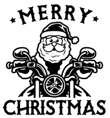 Merry Christmas Santa Claus Motorbike Ride