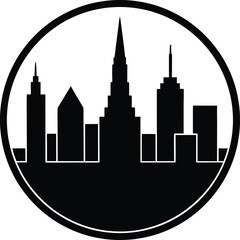 Obraz premium Iconic new york city skyline silhouette with famous landmarks
