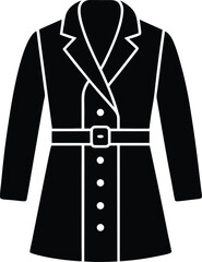 Naklejka premium Winter trench coat icon design for fashion and apparel