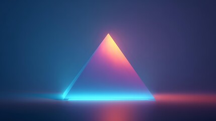 Glowing pyramid with vibrant gradient a modern 3D render for abstract backgrounds technology concepts and futuristic designs