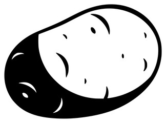 A black and white yin yang symbol with a smiling face, black, face, head, illustration, nose, potato, white, against transparent background
