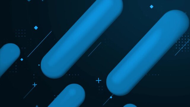 blue cylindrical shapes on a dark background