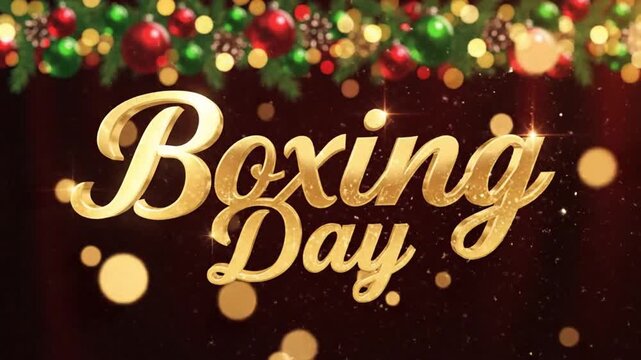"Festive Boxing Day Celebration – Glittering Message with Holiday Decor"
