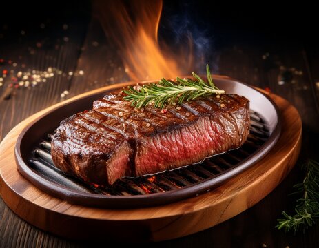 elegant photo of grilled marinated flank steak