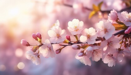 Obraz premium pastel blooms create a serene spring backdrop