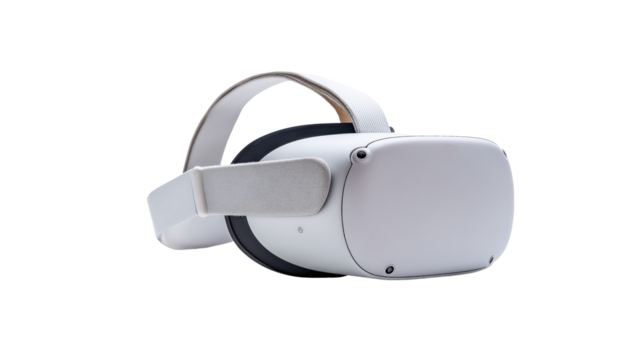 Futuristic VR headset on white