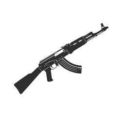 Silhouette of an ak47 assault rifle
