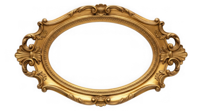 Antique golden frame with empty space for picture