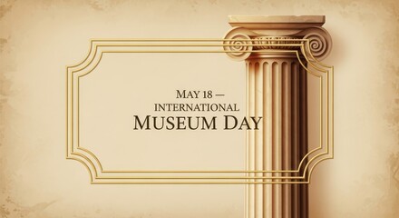 International Museum Day Celebration Poster. Ai generation