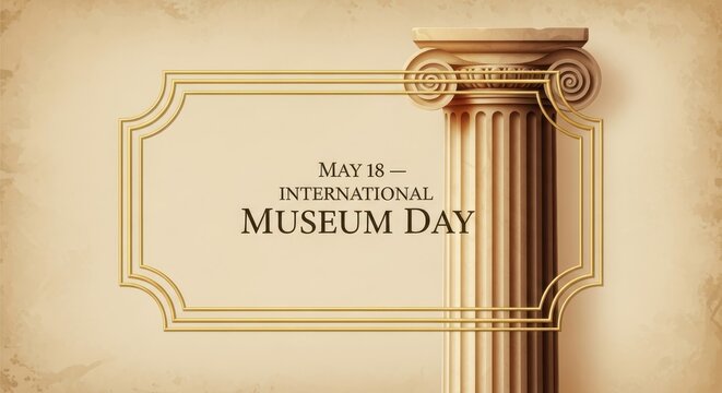 International Museum Day Celebration Poster. Ai generation