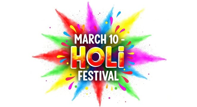 Colorful Holi Festival Celebration Graphic. Ai generation - Powered by Adobe