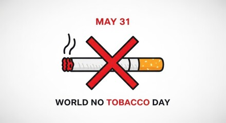 Obraz premium World No Tobacco Day Graphic with Crossed Cigarette. Ai generation