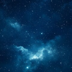 Fototapeta premium Swirling Blue Nebula and Stars in the Deep Cosmic Expanse cosmos galaxy photo