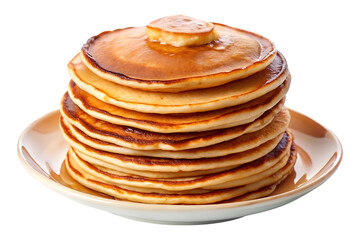 plate of pancake isolated on transparent background