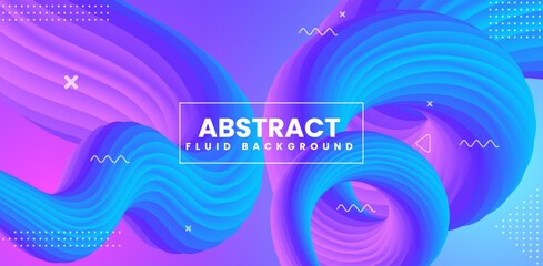 Futuristic fluid abstract gradient vector background with 3d swirl, colorful ribbon wave for corporate presentations, social media banners, science-tech ads and creative spot illustrations. 