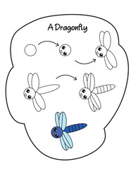 dragonfly drawing easy step