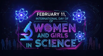 International Day of Women and Girls in Science. Ai generation