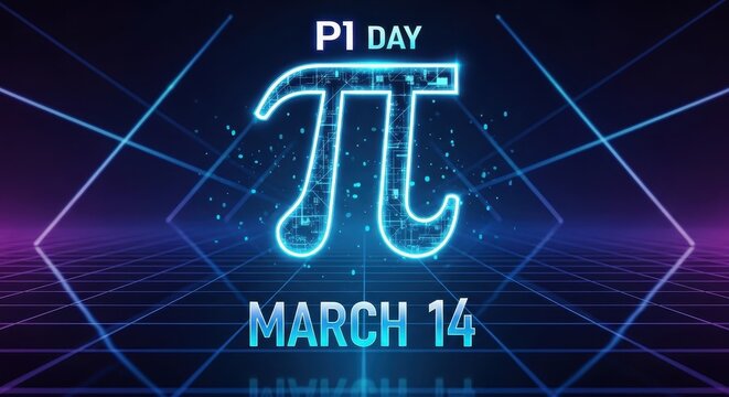 Pi Day Celebration Digital Art. Ai generation - Powered by Adobe