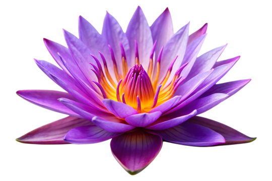 purple water lily image isolated on transparent background