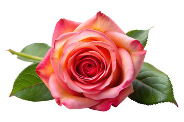 Pink rose flower image isolated on transparent