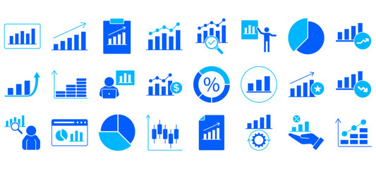 Graph & Chart Vector Icon Set – Minimal, Editable, and Perfect for Web & App UI.